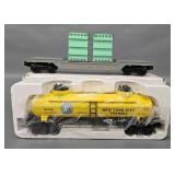 K-Line O gauge PP&L depressed center flat car with transformer load + NYC Transit tank car