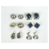 SIX PAIRS STERLING & 800 SILVER EARRINGS