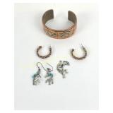 COPPER & STERLING KOKOPELLI JEWELLERY