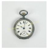 LADIES .935 SILVER OPEN FACE POCKET WATCH