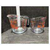 2 glass measuring bowls - Fire King