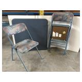 Blue Card table with 4 chairs