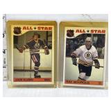 2 1985 Topps All Stars hockey stickers