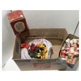 Box of Christmas ornaments, misc