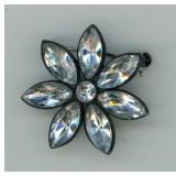 Faceted Cut Crystal Flower Pin 1.5ï¿½