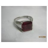 Sterling Ring S12 Ruby Gem