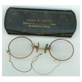 Antique Eye Glasses In Case