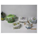 Lot Of 5 Porcelain Trinket Boxes