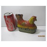 Wind Up Hen On Nest Tin Toy