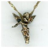 Sterling 3-D Angel Necklace 18ï¿½