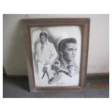 Vtg 1977 Elvis Presley Framed Lithograph