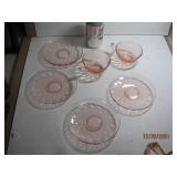 Vtg Pink Depression Glass Lot