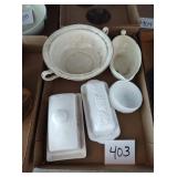 Butter dishes and bowls