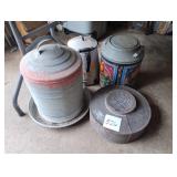 Assorted vintage metal cans