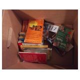 Box of assorted books