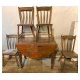 Drop Leaf Table, 4 Chairs