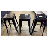 3 Metal Stools