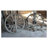 Two wagon wheels