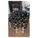 Vintage Libby BK texture gold coin glasses