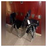 Blue Metal School Chairs - 10 Count