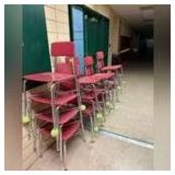 Assortment of Red School Chairs