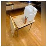 Metal School Desk - Folding Table - 5 Gallon Can