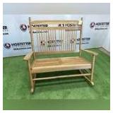 Double Wooden Rocker w/ Decorative Spindle Back and Legs - 4ft