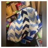 Beautiful Blue and White Quilt Approximately 80x54 Inches