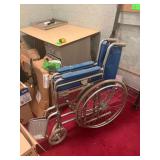 Blue Wheelchair With Polyester Seat