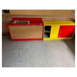 Wooden Cabinet With Sink And Water Fountain - 7ft. L. X 2 Ft. W. X27in. H.