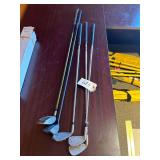 Golf Clubs - 3 and 5 Wood - 4 and 6 Iron - Sand Wedge