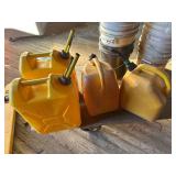 4 Yellow Fuel Cans (1 Full) - Buckets - Lumber