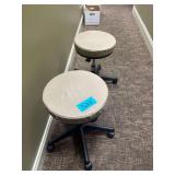 2 Cushioned Adjustable Rolling Stools