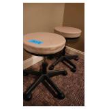 2 Adjustable Rolling Stools