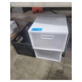 2 Plastic Storage Drawers 9x13in - 2 Milk Crates