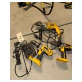 DeWalt Drills - 1 Corded, 2 Cordless - Charger - No Battery