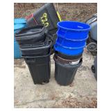 Assorted Trash Receptacles Different Sizes