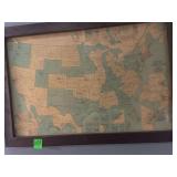 27x37 Map of Beaver County and 42x29 Inch Map of USA