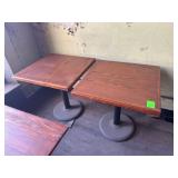 2 Wooden Dining Tables w/ Metal Base - 28in x 28in x 29in