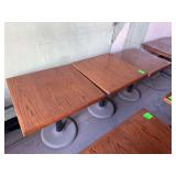 3 Wooden Dining Tables w/ Metal Base - 28in x 28in x 29in