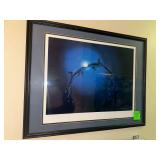 Robert Wyland Dolphin Framed Lithograph (44/50) - 30in x 24in - Dolphin Towels and Shower Curtain