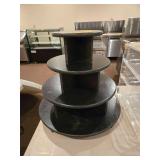 Round Wooden Display Tower. Approx 21 in. H x 21 in. at the Base