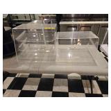 Acrylic Display Case with 3 Trays. 18 in. H x 21 in. W x 17 in D. Acrylic Display Case without Trays 12 in H x 21 in. W x 15.5 in. D