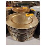 Stack of Gold Colored Chargers - 13 In. Diameter