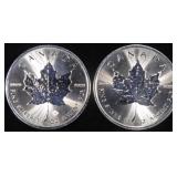 (2) 1 OZ .999 SILVER 2024 CANADIAN MAPLE ROUNDS