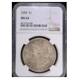 1880 MORGAN DOLLAR NGC MS64