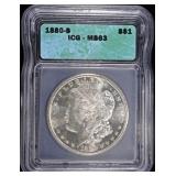 1880-S MORGAN DOLLAR ICG MS63