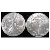 (2) 2023 AMERICAN SILVER EAGLES