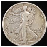 1917-S REV. WALKING LIBERTY HALF VF