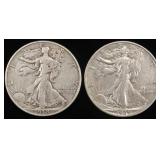 1938 & 1939-S WALKING LIBERTY HALVES XF